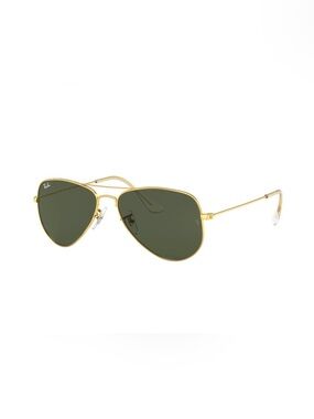 Ray-Ban Small Aviator Sunglasses Gold Metal with Dark Green Lenses
